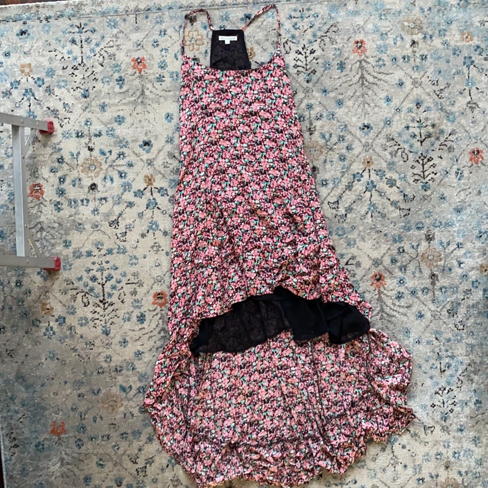 Lucca couture strappy flower print high low dress